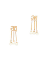 Drop earrings with DG logo and pearls - | Dolce & Gabbana