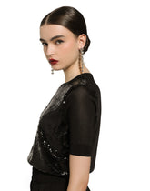 Long earrings with rhinestones and DG logo - | Dolce & Gabbana