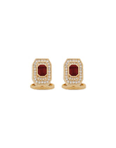 Silver cufflinks with rhinestones - | Dolce & Gabbana