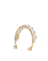 Tiara with maxi-balls and rhinestone DG logo - | Dolce & Gabbana