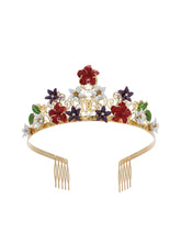 Diadem with flowers and DG logo - | Dolce & Gabbana