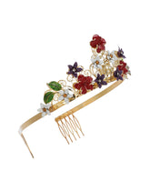 Diadem with flowers and DG logo - | Dolce & Gabbana