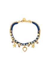 Dolce & Gabbana Necklace In Gold-Plated Chain And Blue Ribbon - | Dolce & Gabbana