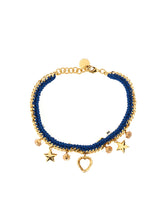 Dolce & Gabbana Necklace In Gold-Plated Chain And Blue Ribbon - | Dolce & Gabbana