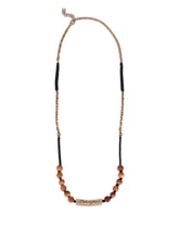 Wooden bead necklace with DG logo plate - | Dolce & Gabbana