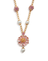 Necklace with resin pearls and flower pendant - | Dolce & Gabbana