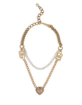 Double-chain necklace with sacred heart pendant - | Dolce & Gabbana
