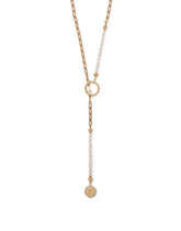 Necklace with pearls and DG logo medallion - | Dolce & Gabbana