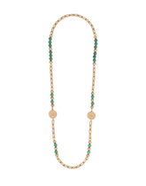 Necklace with natural stones and DG logo medallions - | Dolce & Gabbana