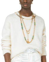 Necklace with natural stones and DG logo medallions - | Dolce & Gabbana