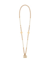 Necklace with coins, pearls and DG logo - | Dolce & Gabbana