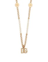 Necklace with coins, pearls and DG logo - | Dolce & Gabbana