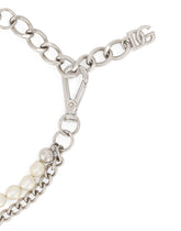 Necklace with metal chains, pearls and DG logo - | Dolce & Gabbana