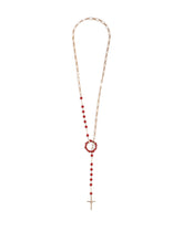 Rosary necklace with cross and resin spheres - | Dolce & Gabbana
