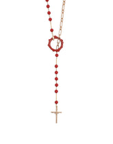 Rosary necklace with cross and resin spheres - | Dolce & Gabbana