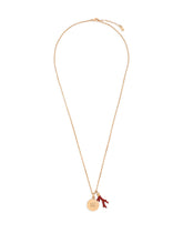Necklace with DG logo pendant and coral embellishment - | Dolce & Gabbana