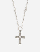 Chain necklace with cross and crystals - | Dolce & Gabbana