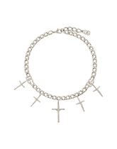 Chain necklace with cross pendants and DG logo - | Dolce & Gabbana