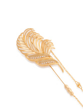 Silver lapel pin with feather detailing and rhinestone - | Dolce & Gabbana