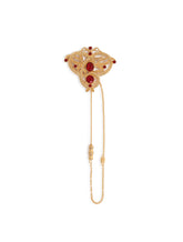Silver lapel pin with gemstones and rhinestone detailing - | Dolce & Gabbana