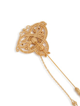 Silver lapel pin with gemstones and rhinestone detailing - | Dolce & Gabbana