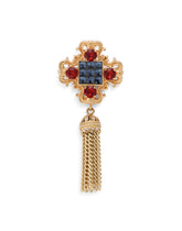 Brooch with rhinestones and tassel - | Dolce & Gabbana