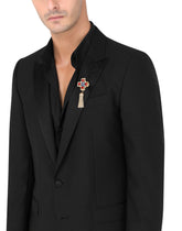 Brooch with rhinestones and tassel - | Dolce & Gabbana