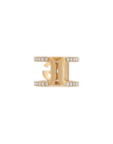 Open ring with rhinestones and DG logo - | Dolce & Gabbana