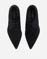 Velvet Derby shoes with all-over logo -  | Dolce &amp; Gabbana