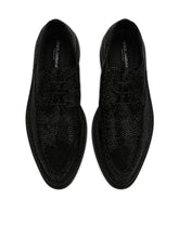 Suede Derby shoes with fusible rhinestone detailing -  | Dolce &amp; Gabbana