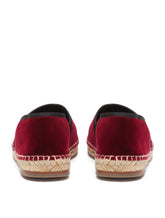 Velvet espadrilles with rope sole and cross embroidery -  | Dolce &amp; Gabbana