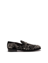 Velvet slippers with embroidery -  | Dolce &amp; Gabbana