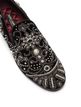 Velvet slippers with embroidery -  | Dolce &amp; Gabbana
