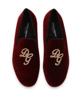 Velvet loafer with logo -  | Dolce &amp; Gabbana