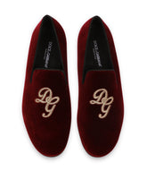 Velvet loafer with logo -  | Dolce & Gabbana