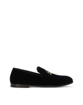 Velvet loafer with logo -  | Dolce & Gabbana