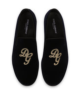 Velvet loafer with logo -  | Dolce & Gabbana