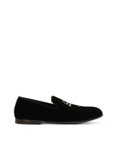 Velvet loafer with logo -  | Dolce & Gabbana