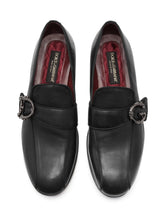 Calfskin loafers with DG logo -  | Dolce &amp; Gabbana