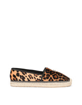 Leopard-print pony hair espadrilles with branded plate -  | Dolce &amp; Gabbana