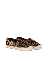 Leopard-print pony hair espadrilles with branded plate -  | Dolce &amp; Gabbana