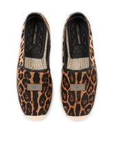 Leopard-print pony hair espadrilles with branded plate -  | Dolce &amp; Gabbana