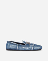 Patchwork denim loafers with logo tag -  | Dolce &amp; Gabbana