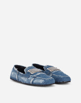 Patchwork denim loafers with logo tag -  | Dolce &amp; Gabbana