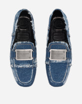 Patchwork denim loafers with logo tag -  | Dolce &amp; Gabbana