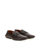 Crocodile-print calfskin driver shoes -  | Dolce &amp; Gabbana