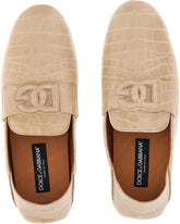 Crocodile-print calfskin driver shoes -  | Dolce & Gabbana