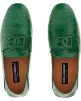 Crocodile-print calfskin driver shoes -  | Dolce &amp; Gabbana
