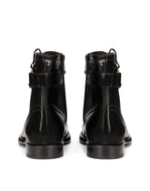 Brushed calfskin boots with branded plate -  | Dolce &amp; Gabbana