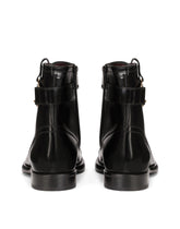 Brushed calfskin boots with branded plate -  | Dolce & Gabbana
